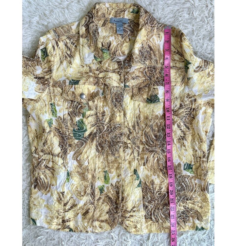 Analogies Plus Women's Size 1X Denim Style Cream Floral Embroidered Jacket #0462 - Picture 9 of 11